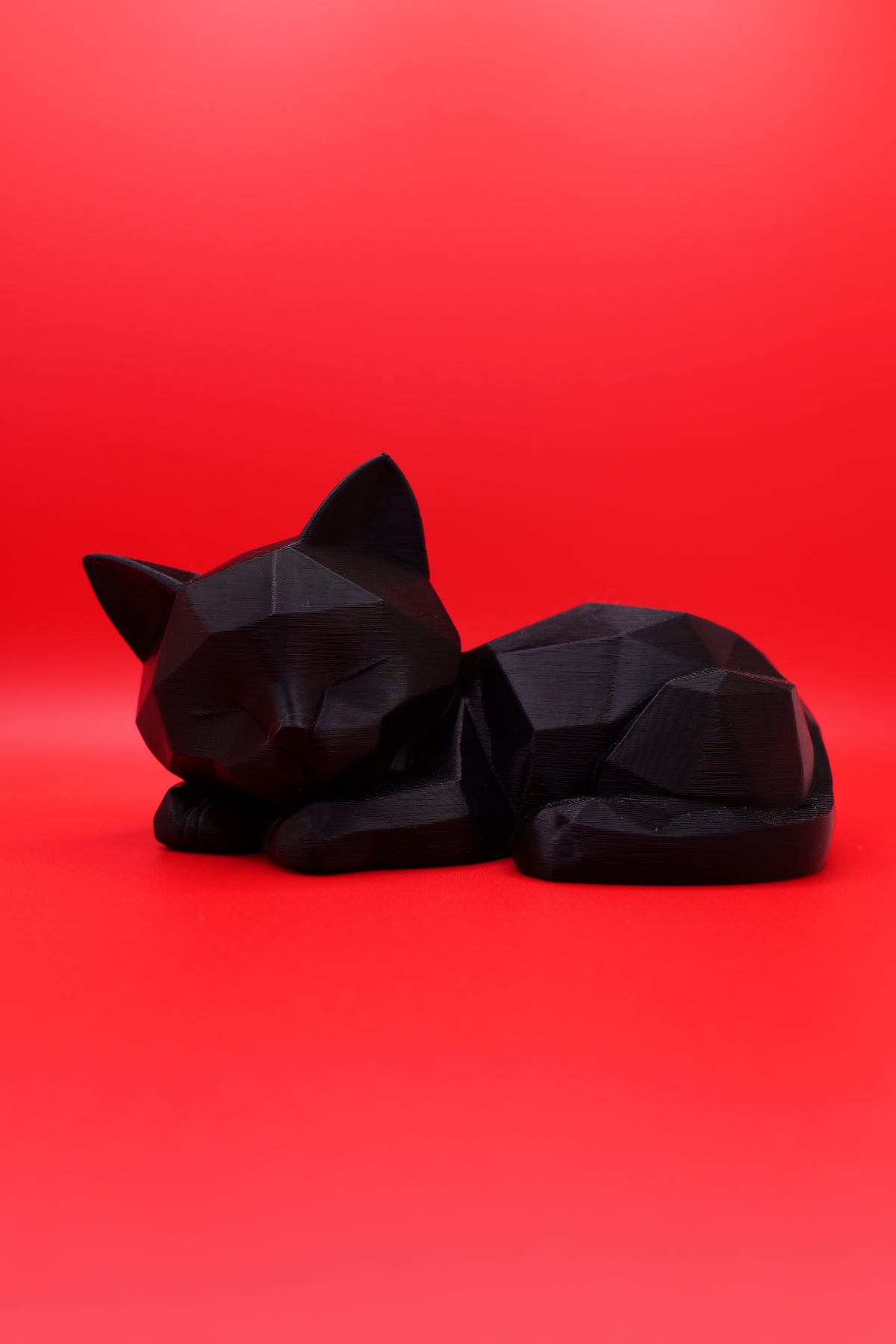 Chaton Polygonal Endormi impression 3D
